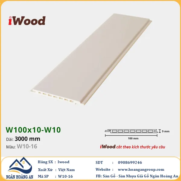 Tấm Nano Hèm V Giả Gỗ Ốp Tường Ốp Trần Iwood W10